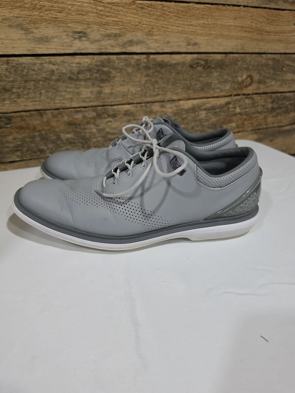 Nike Men's Gray Perforated Leather Oxfords